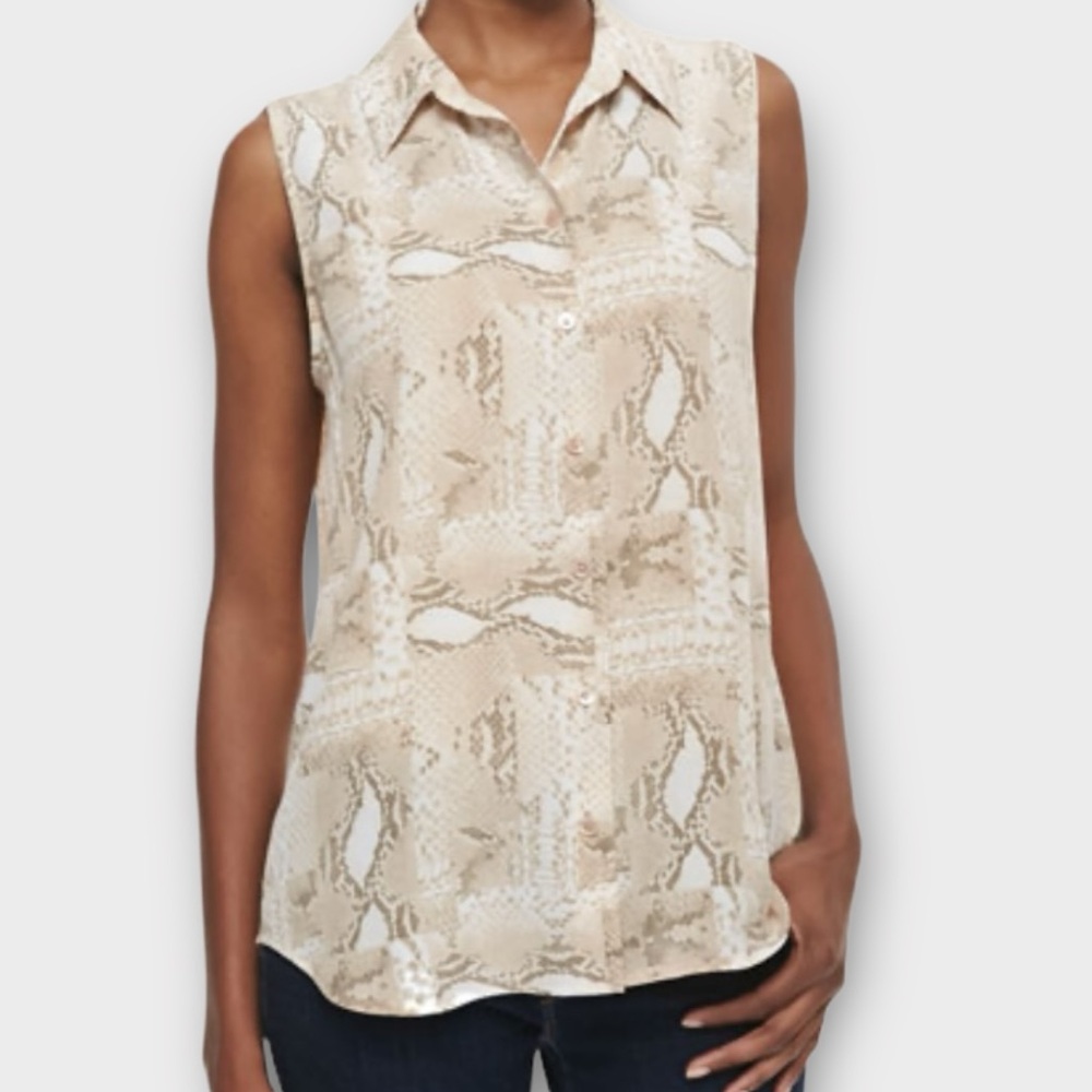 Equipment Femme Women’s Colleen Blouse Top Small 100% Silk Snakeskin Luxury